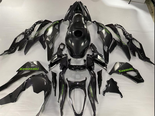 Amotopart 2019-2024 Ninja ZX-25R ZX-4R ZX-4RR Kawasaki Carbon Fiber Pattern Green Fairing Kit