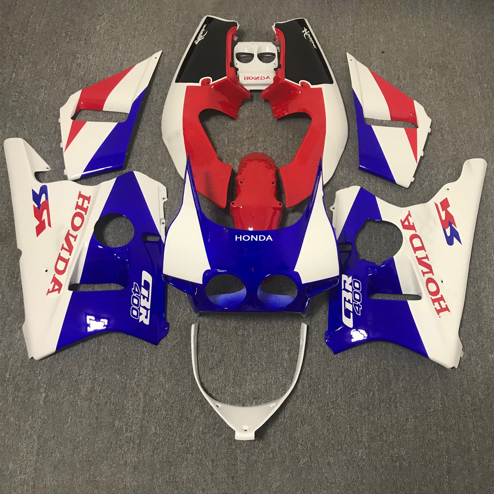 Amotopart 1987-1989 Honda CBR400RR NC23 Fairing Red&Blue Kit