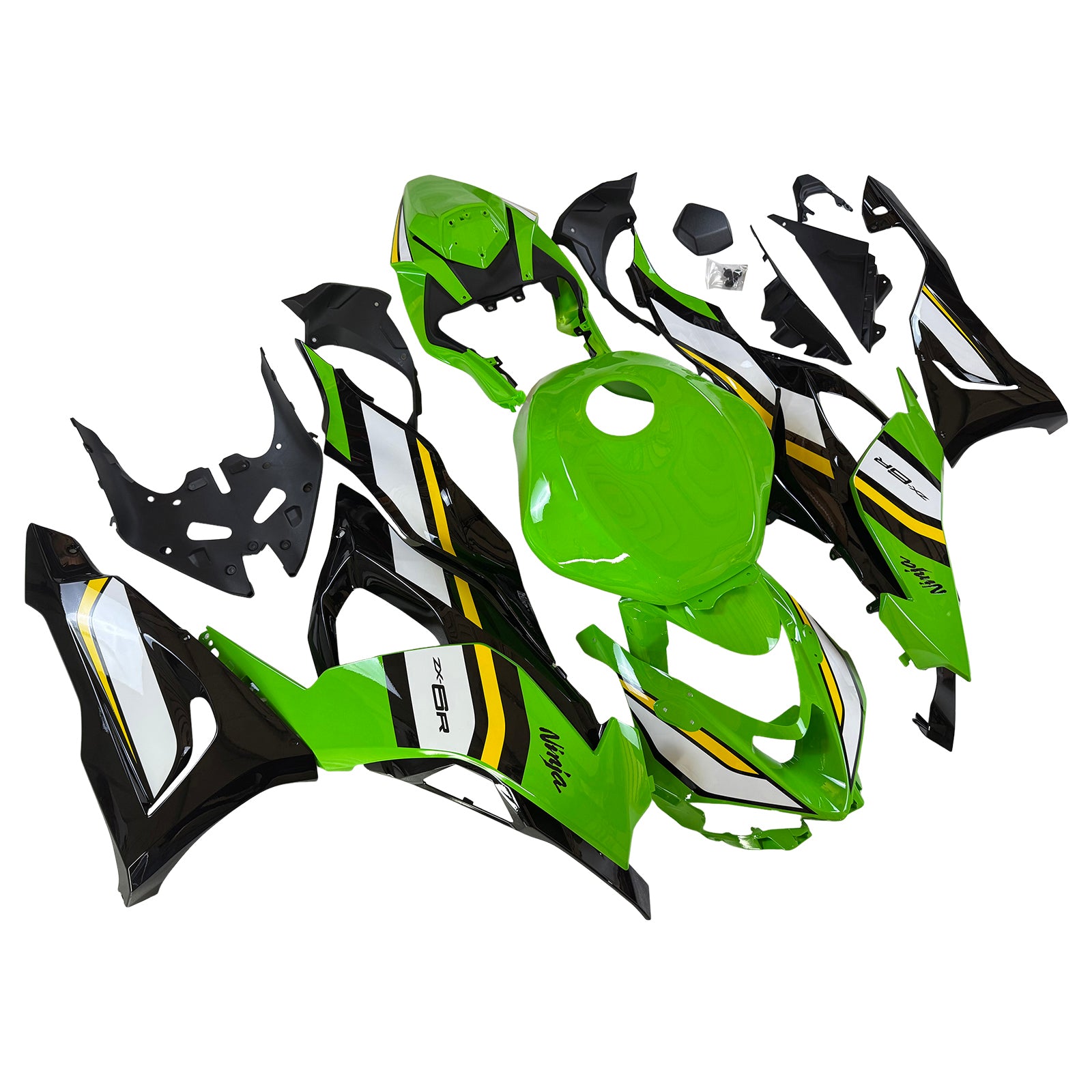 Amotopart 2024-2026 Kawasaki ZX-6R groen-witte kuipset
