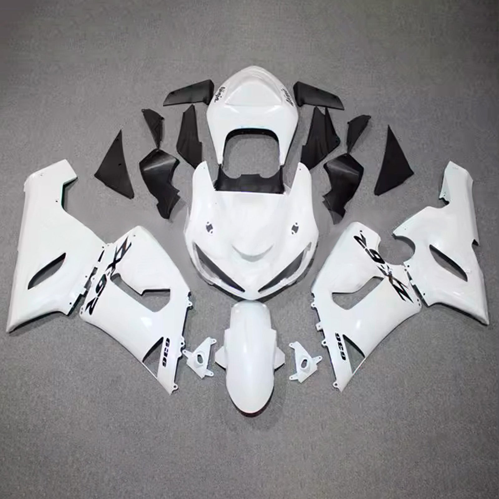 Amotopart 2005-2006 Kawasaki ZX6R 636 White Fairing Kit
