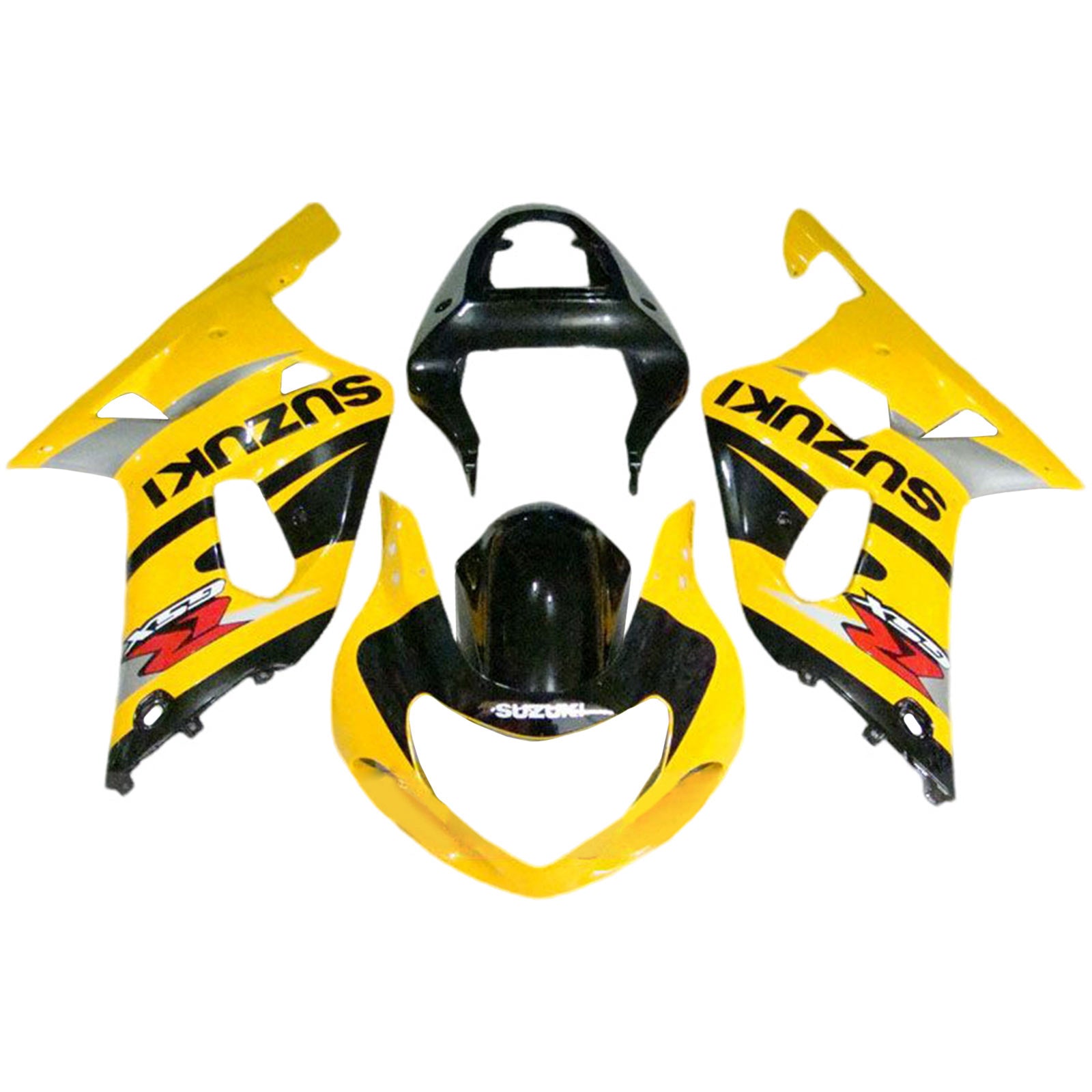 Amotopart 2000-2002 K1 K2 GSXR1000 Suzuki Black&Yellow Style2 Fairing Kit