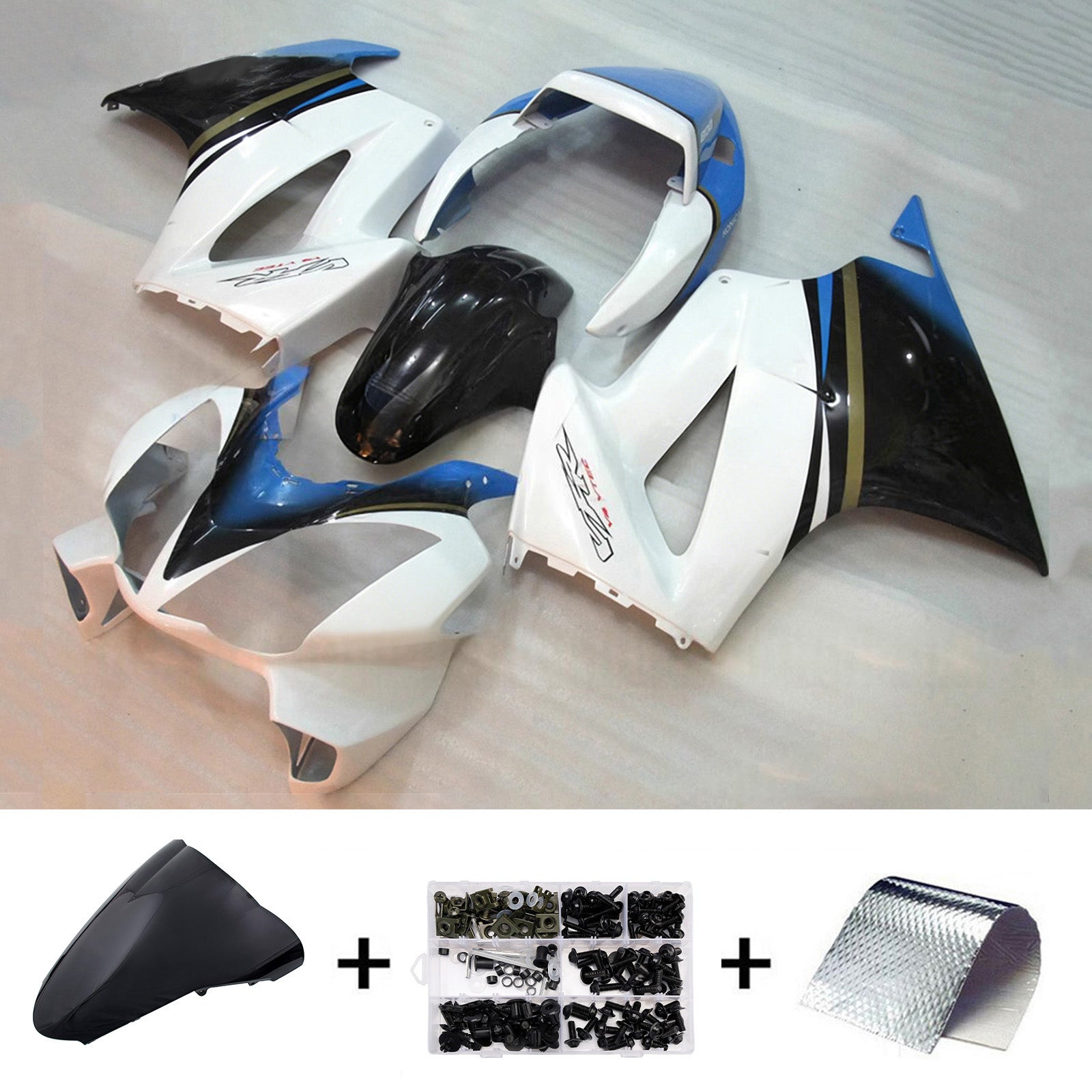 Amotopart 2002-2012 Honda VFR800 Kit de carenado azul negro blanco