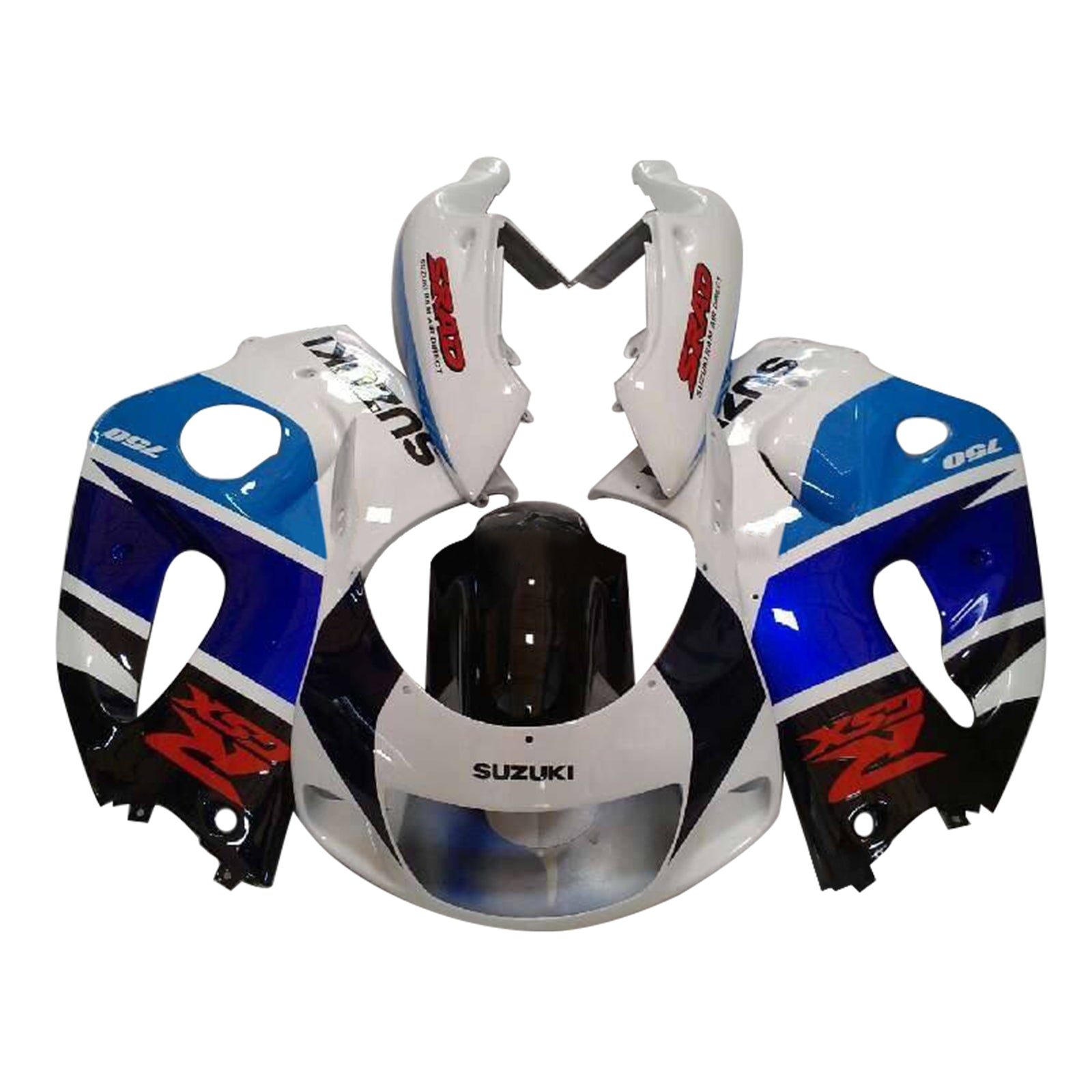 Amotopart Suzuki GSXR600 1996-2000 GSXR750 1996-1999 Kit de carénage bleu et blanc Style5