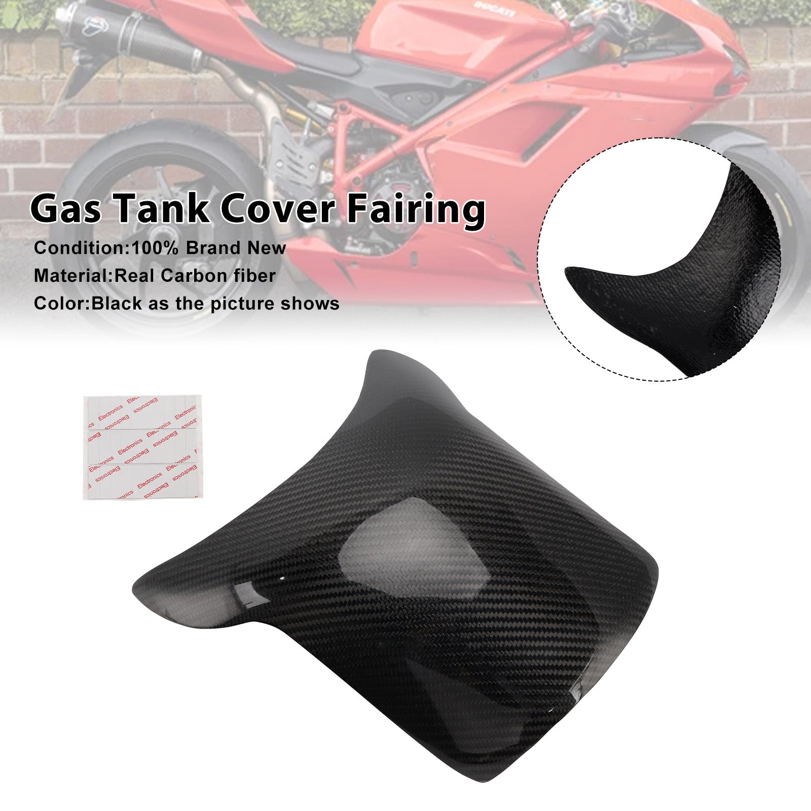 Ducati 848 1098 1198 Tankabdeckungsverkleidung aus echtem Carbon