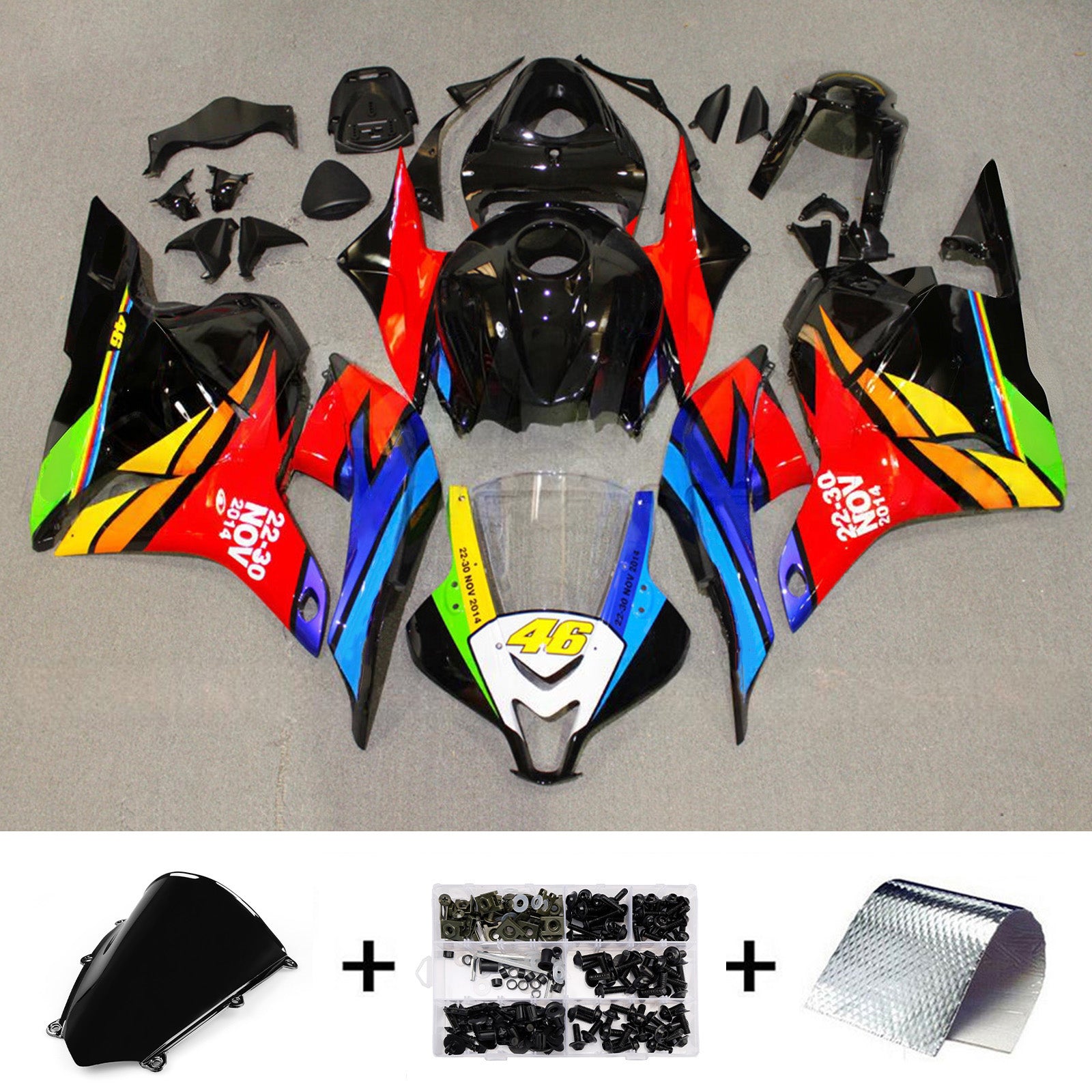 Amotopart 2009-2012 Honda CBR600RR Vícebarevná sada kapotáže