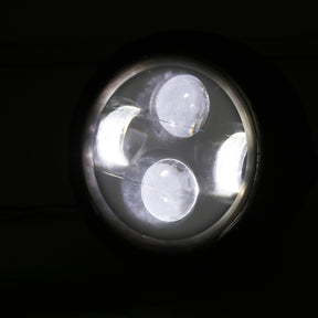 Faro LED universale per moto da 6 1/2" anello Halo bianco per Cafe Racer Chopper