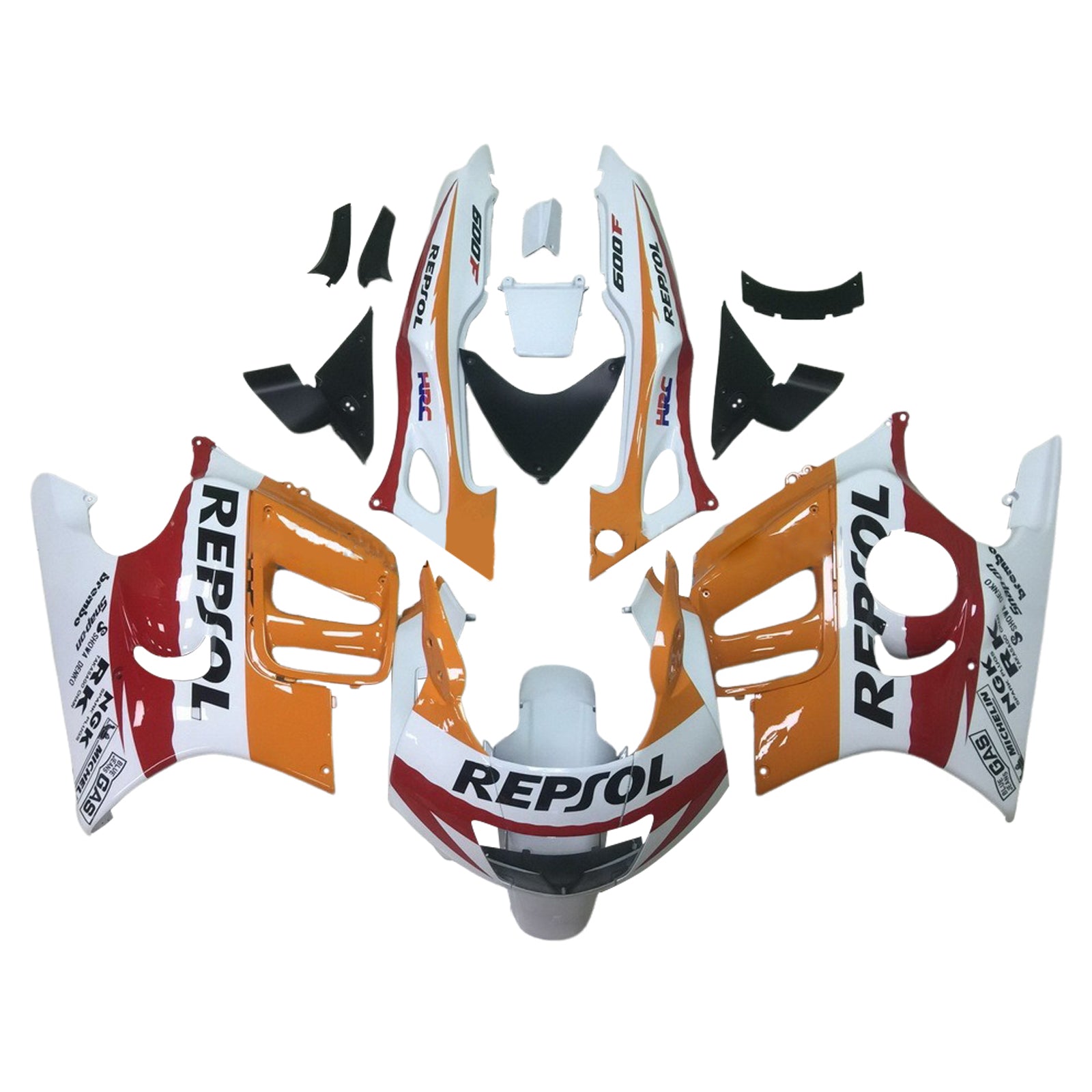 Amotopart 1997-1998 Honda CBR600 F3 Orange White Fairing Kit