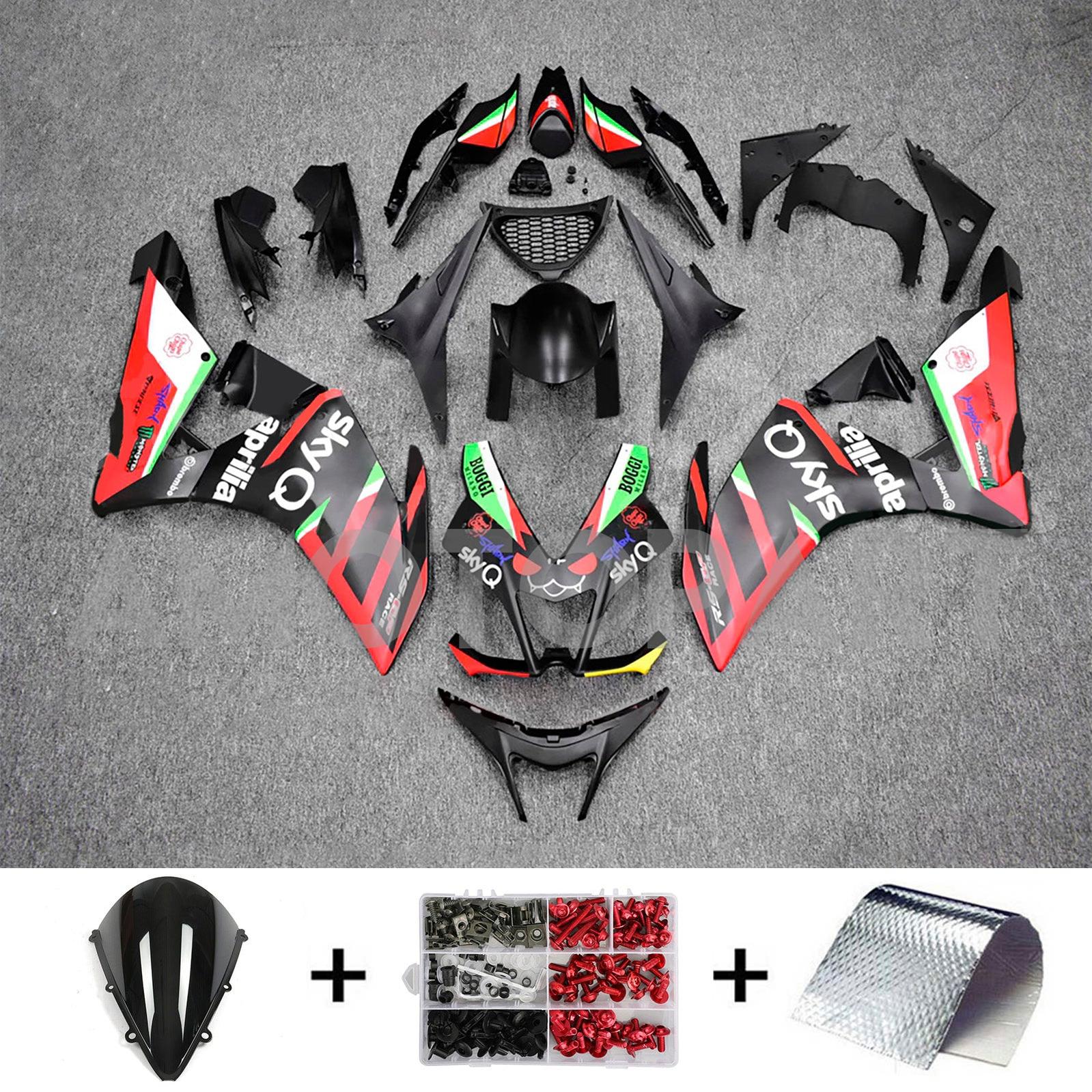 Amotopart 2009-2015 Aprilia RSV4 1000 Black Red White Fairing Kit