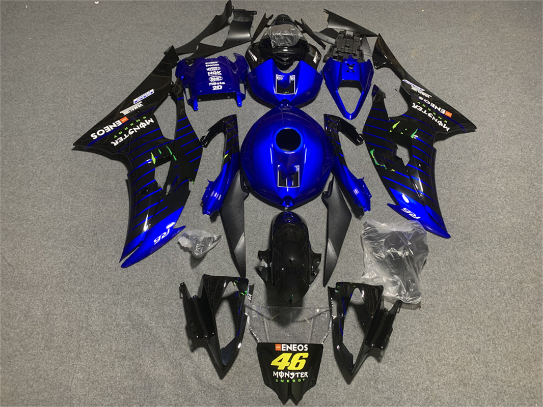 Amotopart Yamaha YZF 600 R6 2008–2016 Blau und Schwarz Style3 Verkleidungsset