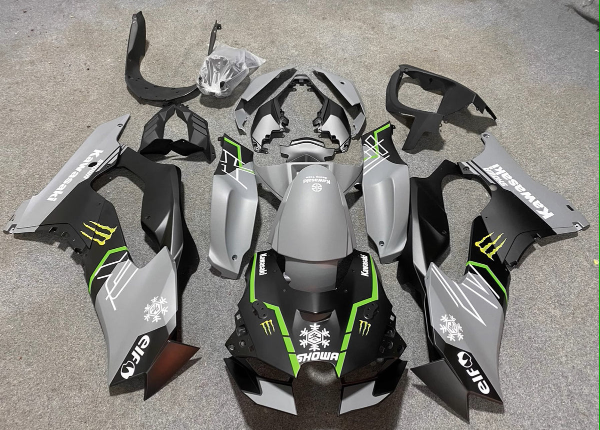 Amotopart 2021-2024 Kawasaki ZX 10RR ZX 10R Black Grey Green Fairing Kit