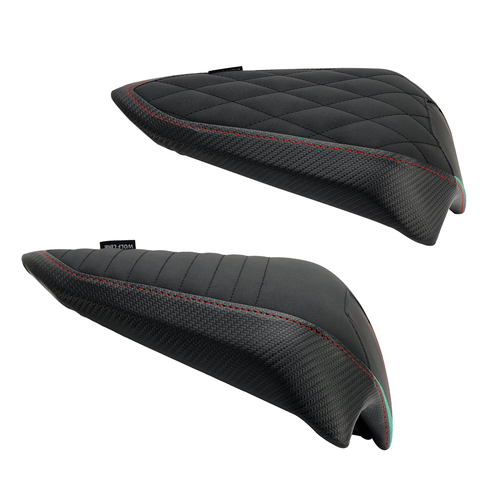 Cojín del asiento trasero del pasajero plano Pu apto para DU Streetfighter V2 2022-2023 grid carbon