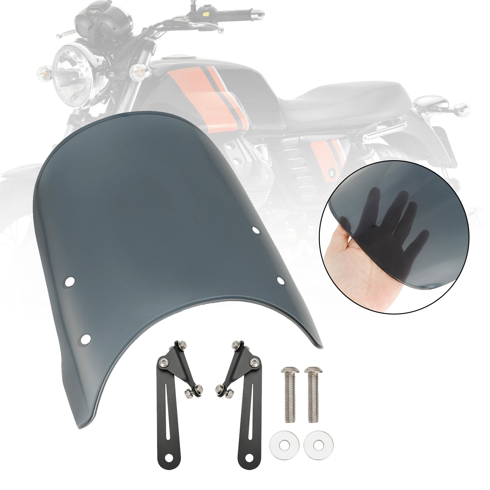 Parabrisas Moto Guzzi 16-23 V7 Classic y 18-23 V9 Gris Bobber Parabrisas