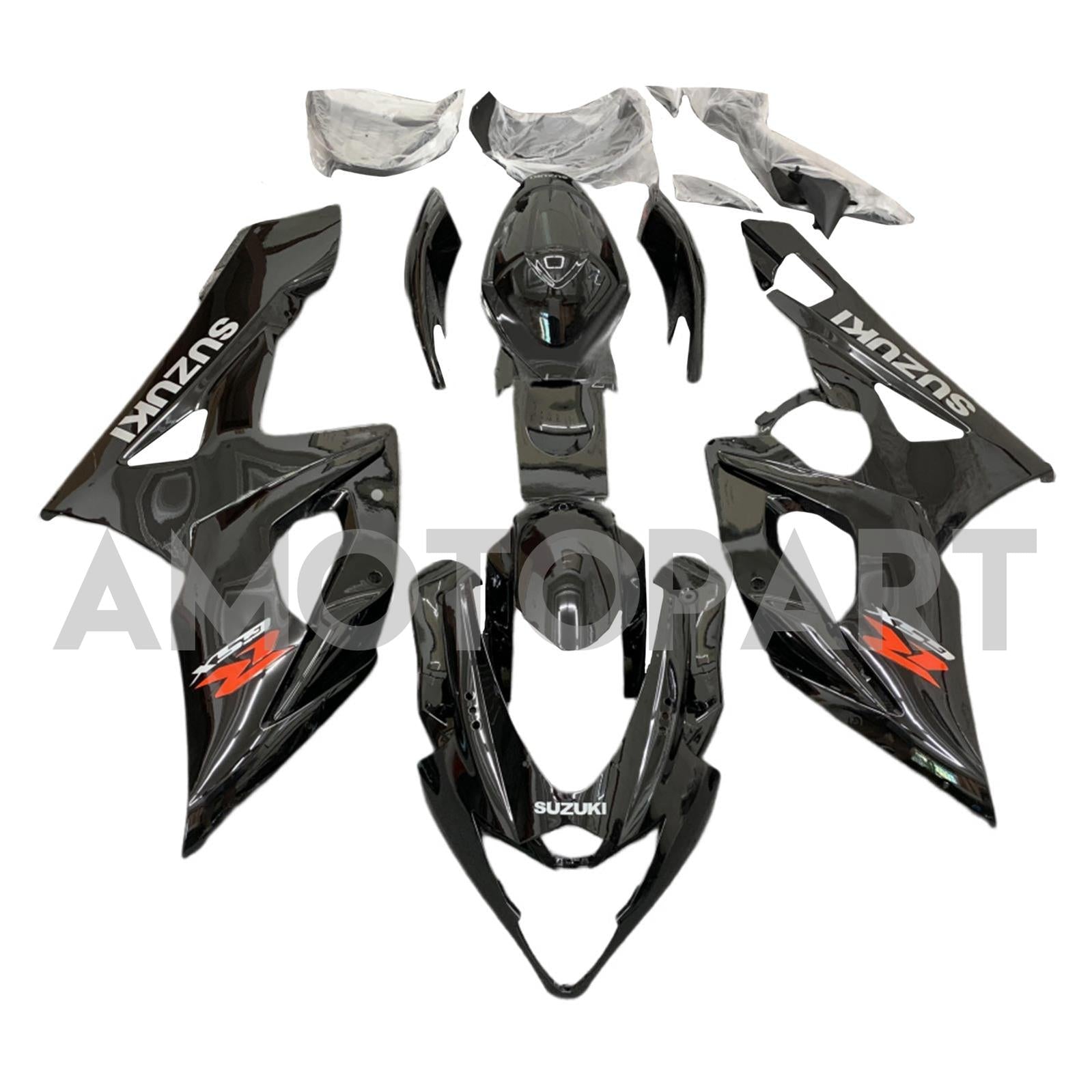 Amotopart 2005-2006 Suzuki GSXR1000 K5 Gloss Black Fairing Kit