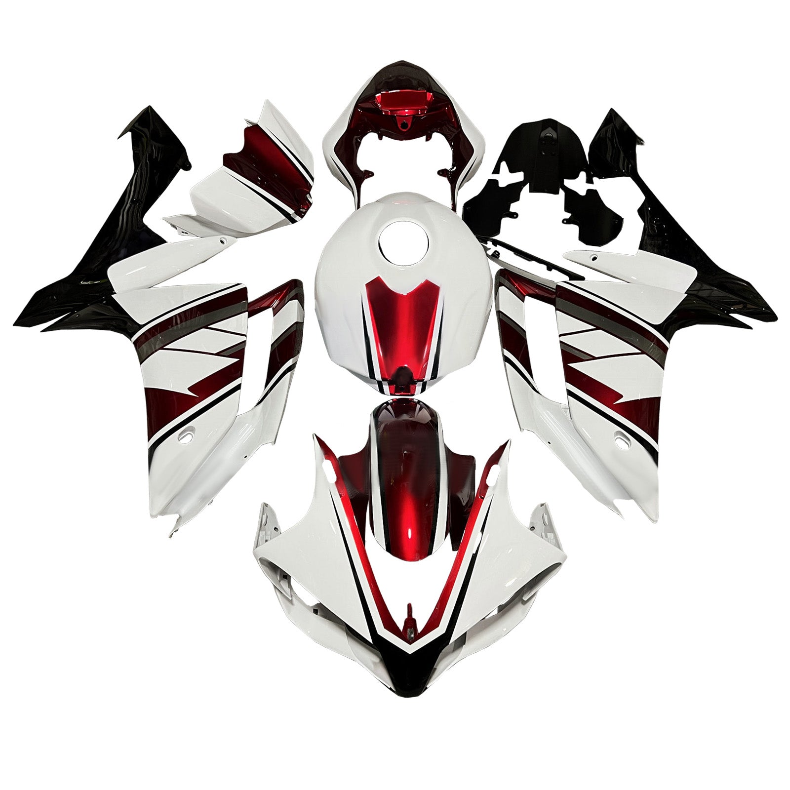 Amotopart 2007-2008 Yamaha YZF-R1 White Red Black Fairing Kit