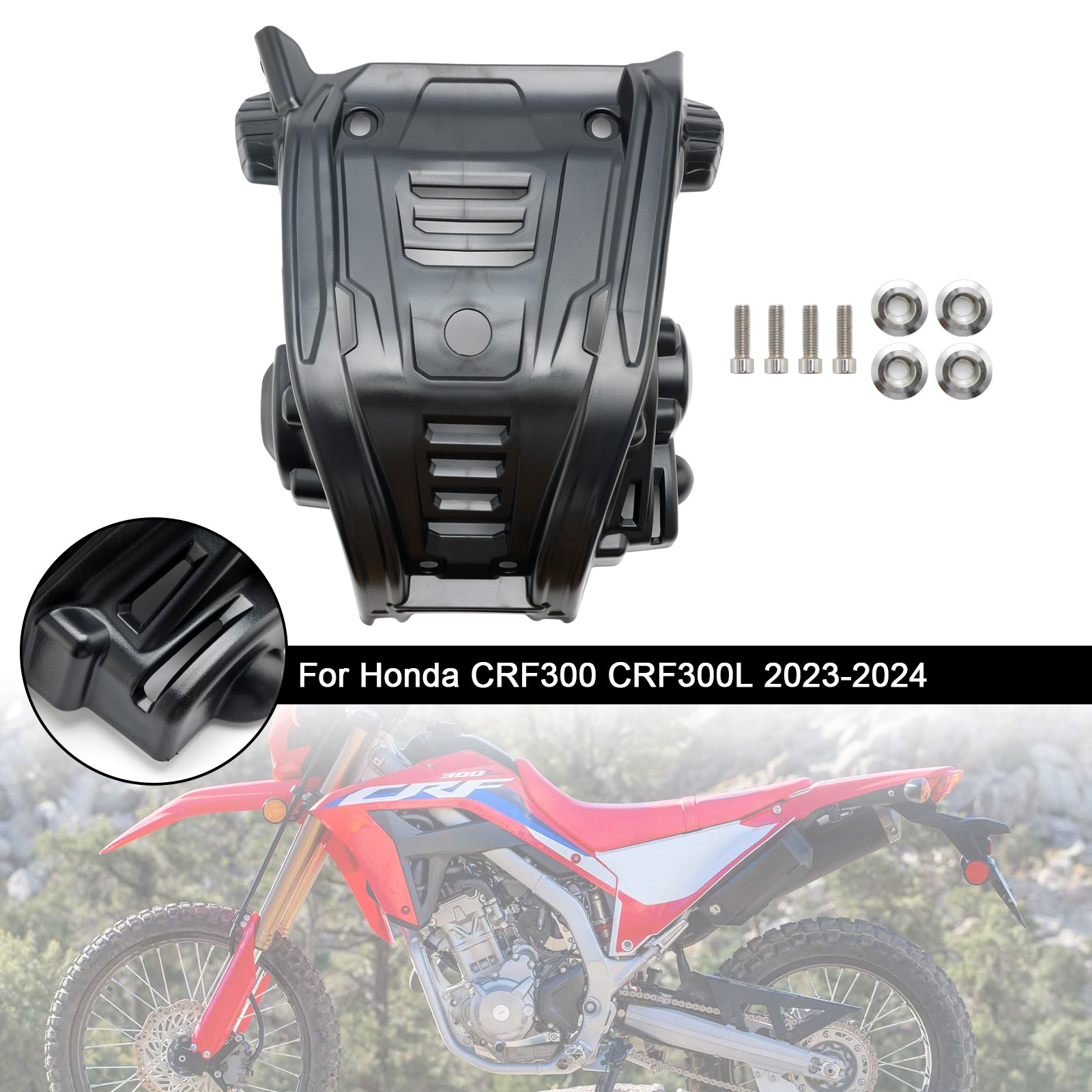 23-24 Honda Crf300 Crf300l Unterfahrschutz Motorschutz Riss Kunststoff