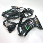 Amotopart 2008-2012 Kawasaki EX250 Ninja250R Black with Monster Logo Fairing Kit