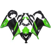 Amotopart Kawasaki EX300/Ninja 300 2013-2023 Kit de carenado estilo verde y negro