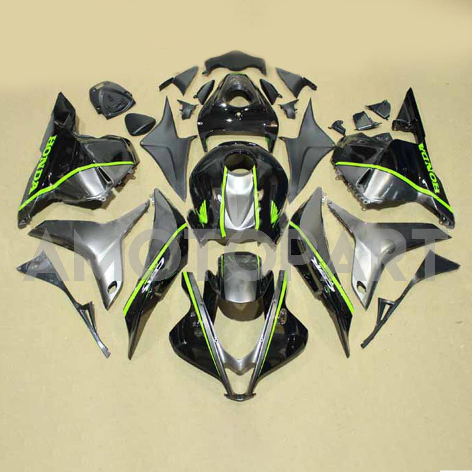 Amotopart 2009-2012 Honda CBR600RR Black Green Fairing Kit