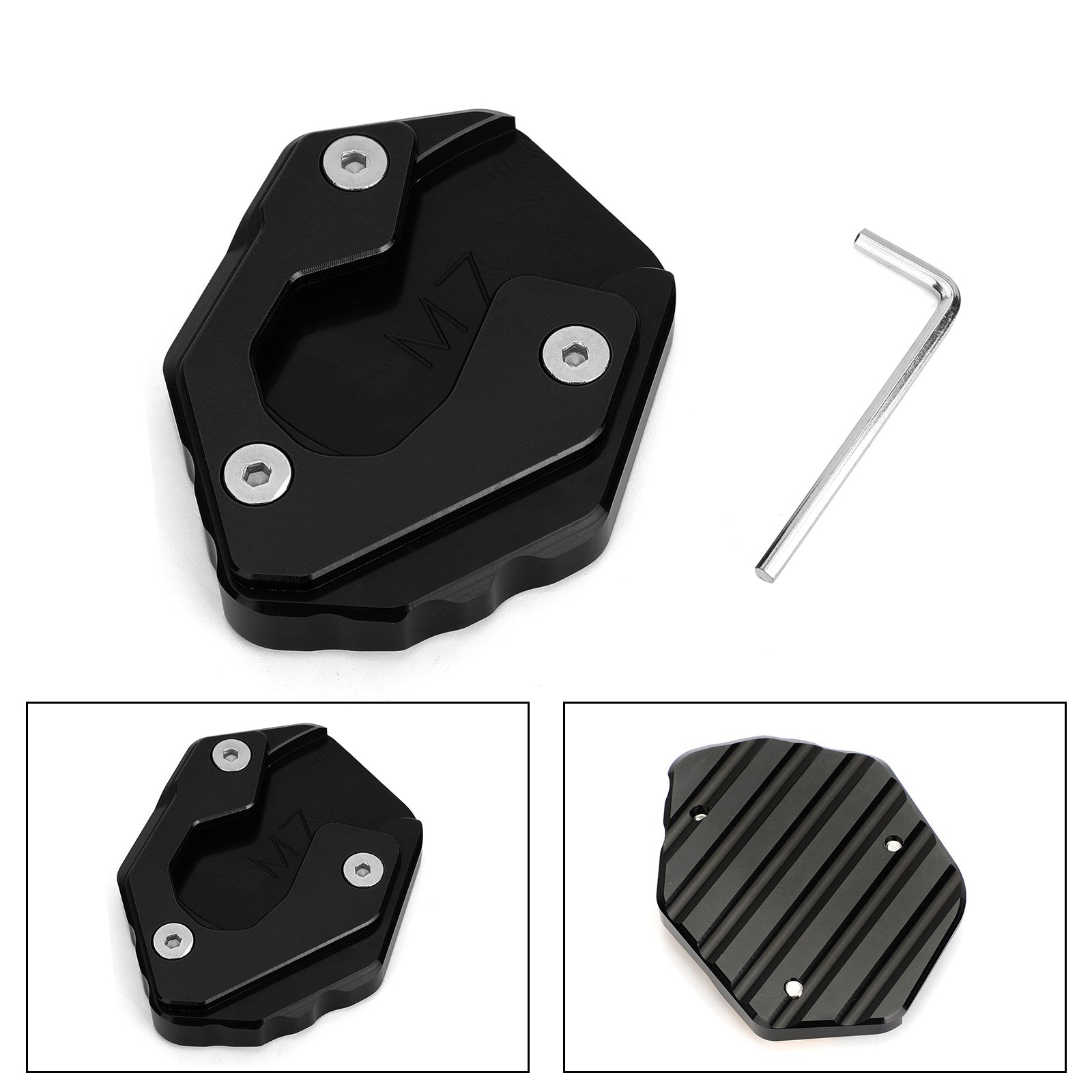 Yamaha MT-07 FZ-07 Side Stand Extension Kickstand Enlarger Plate Black