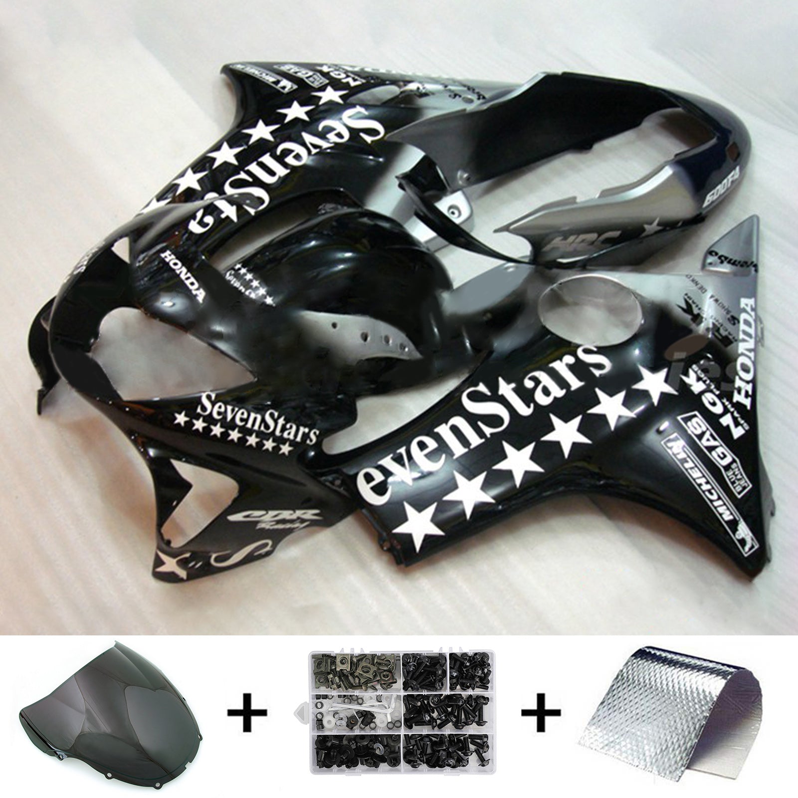 Amotopart 1999-2000 CBR600 F4 Honda Black&White Fairing Kit