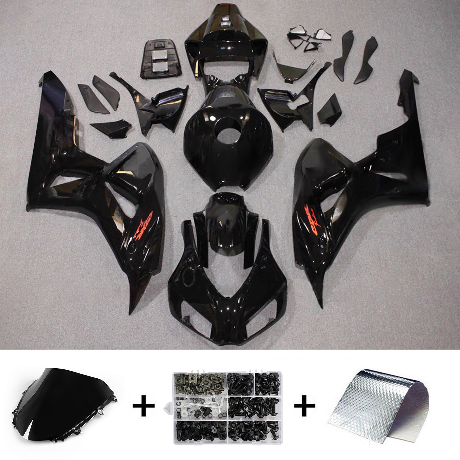 Amotopart 2006-2007 ホンダ CBR1000RR 光沢のあるブラック フェアリングキット