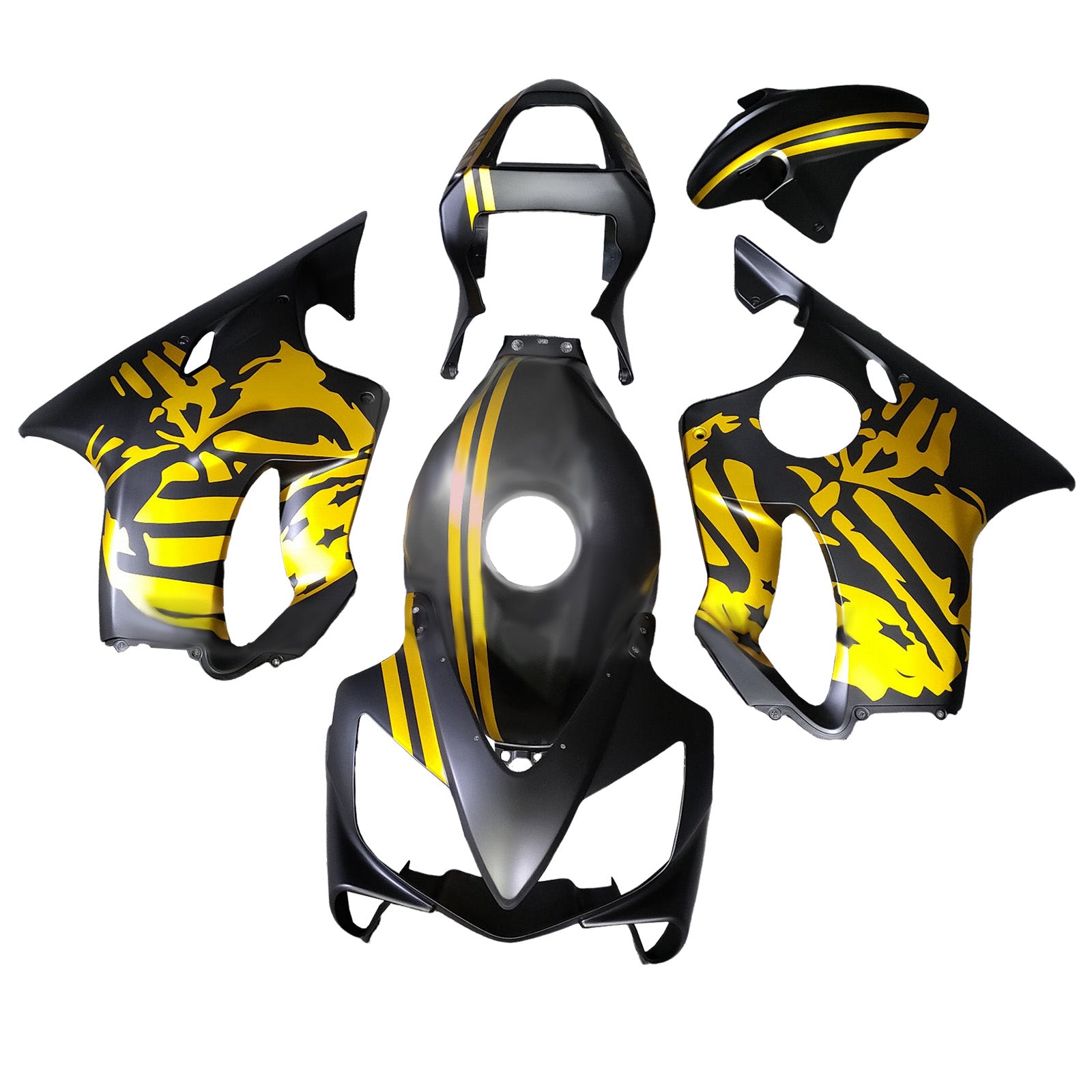Amotopart 2001-2003 Honda CBR600 F4i Gold Black Fairing Kit