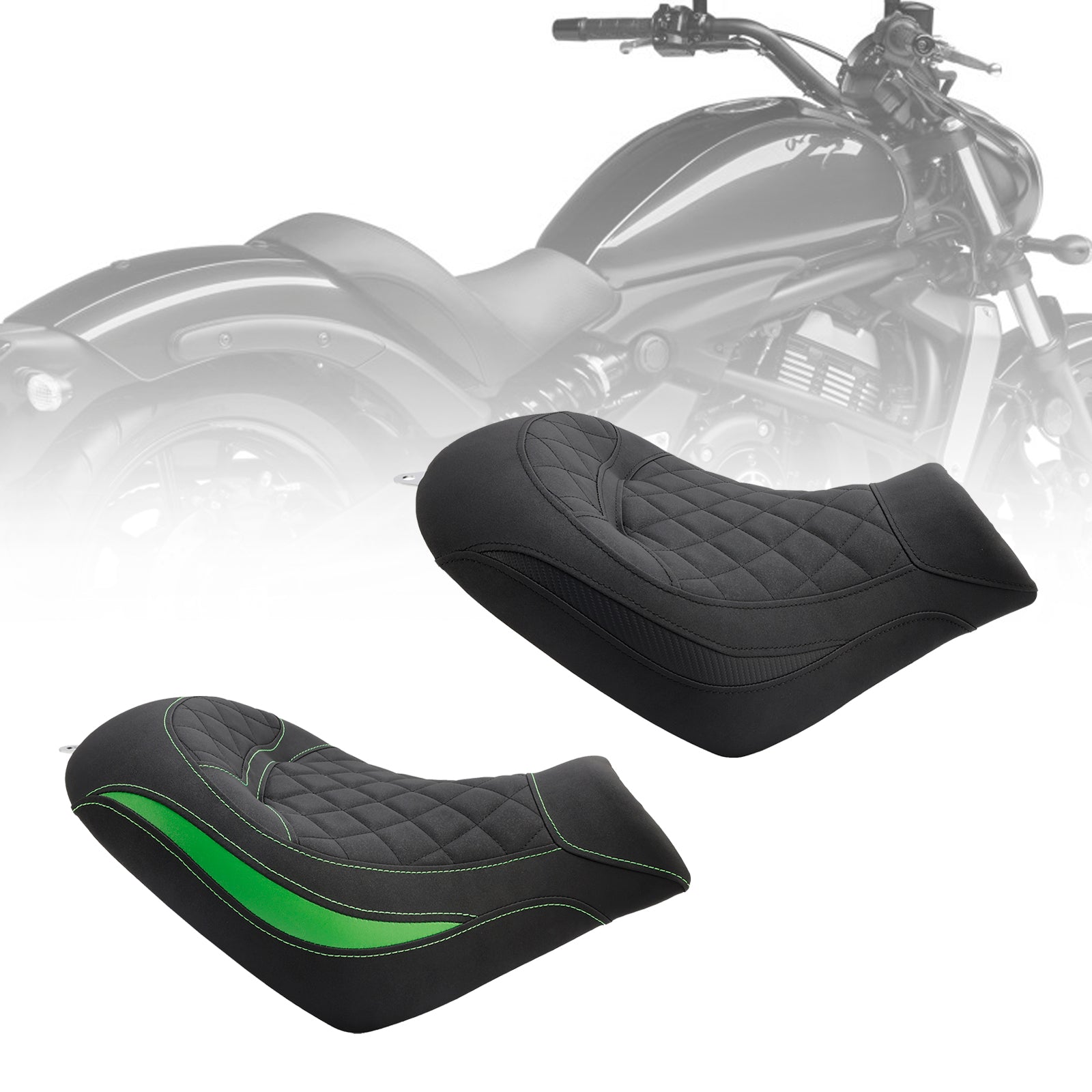 15-23 Kawasaki Vulcan S Vn650 Front Driver Raider Seat Pillion Saddle Green