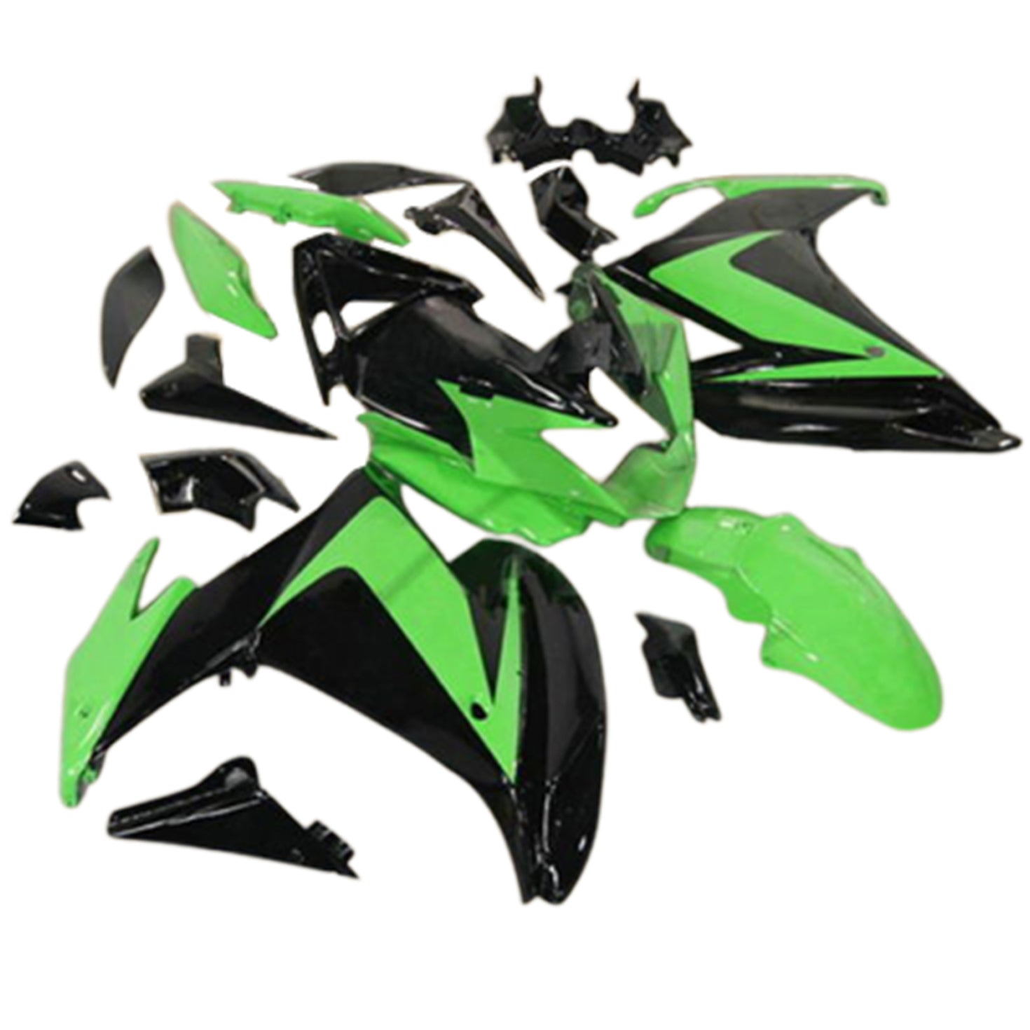 Amotopart 2009-2015 Yamaha FZ6R Black Green Fairing Kit