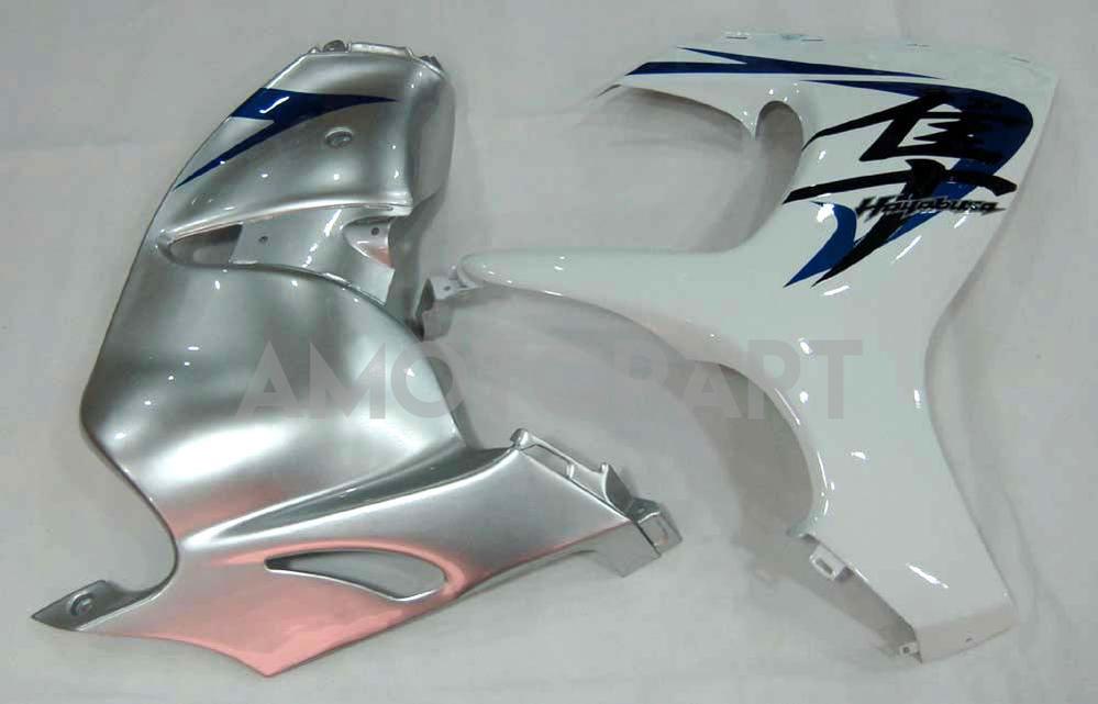 Amotopart 2008-2020 Suzuki Hayabusa GSX1300R White&Silver Fairing Kit