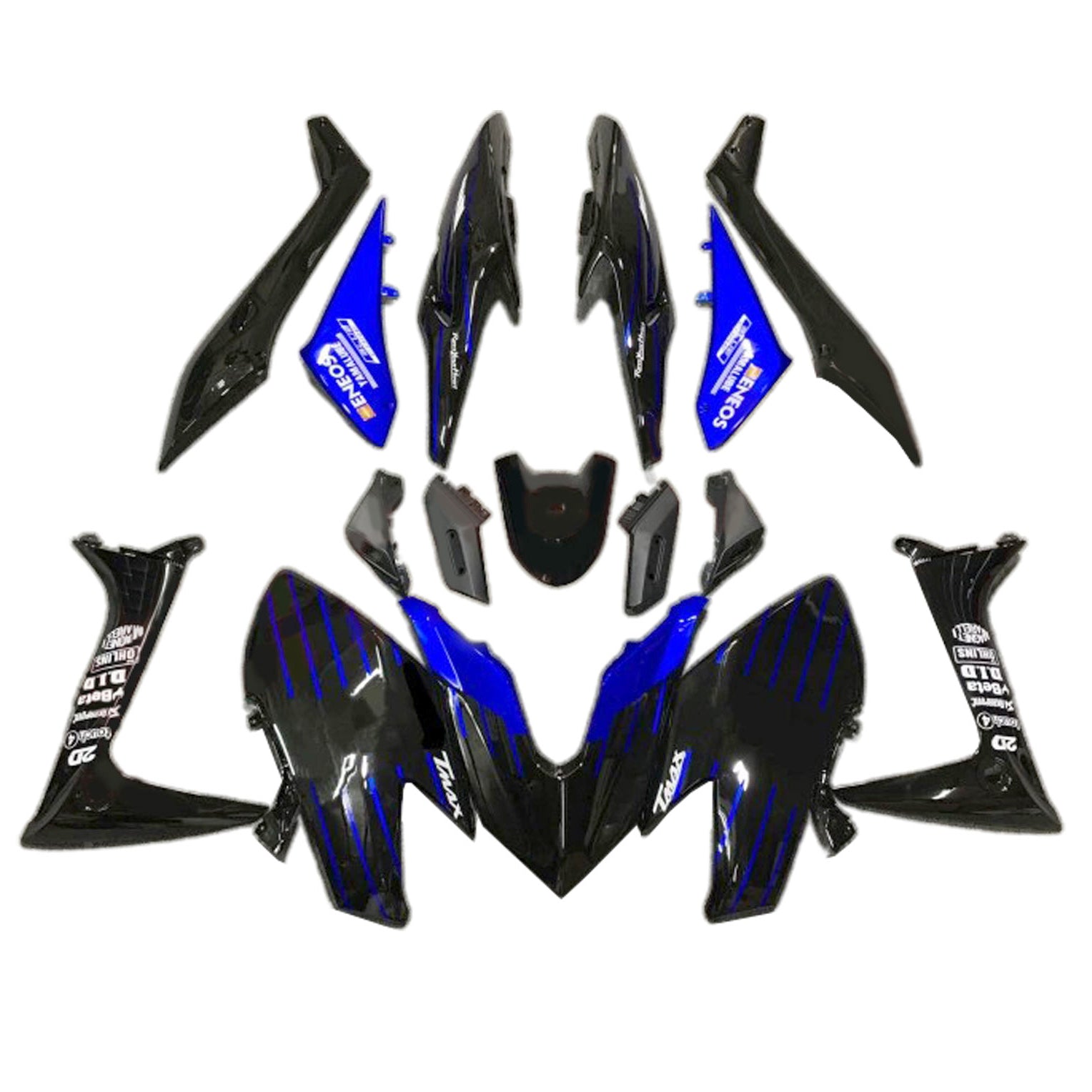 Amotopart 2019-2021 Yamaha TMAX560 Kit de carenado azul negro