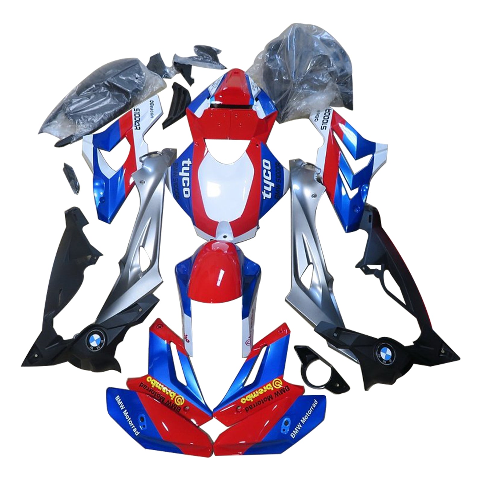 Kit carena Amotopart 2014-2017 BMW S1000R rosso e blu