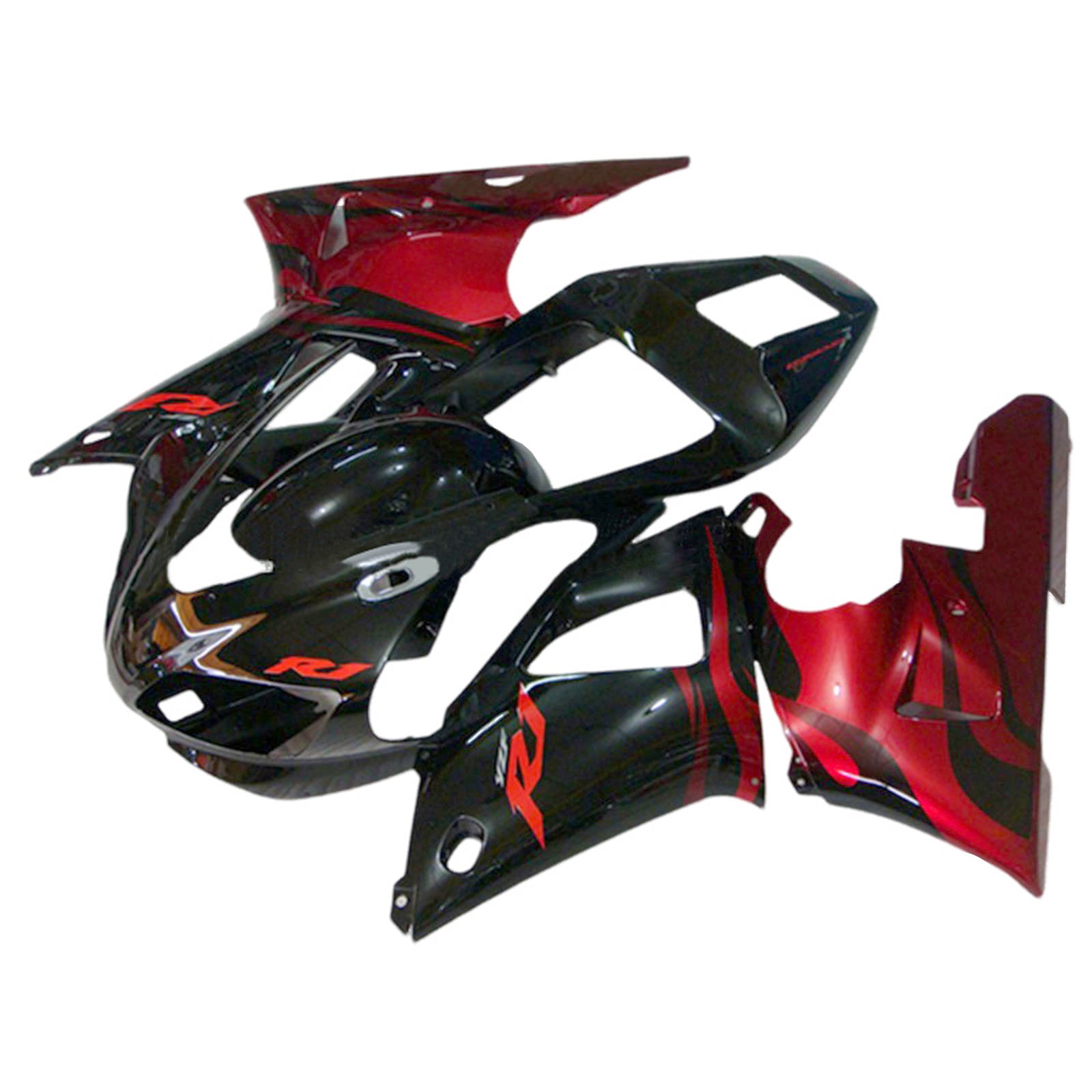 Amotopart 1998-1999 Yamaha YZF 1000 R1 Kit de carenado negro rojo