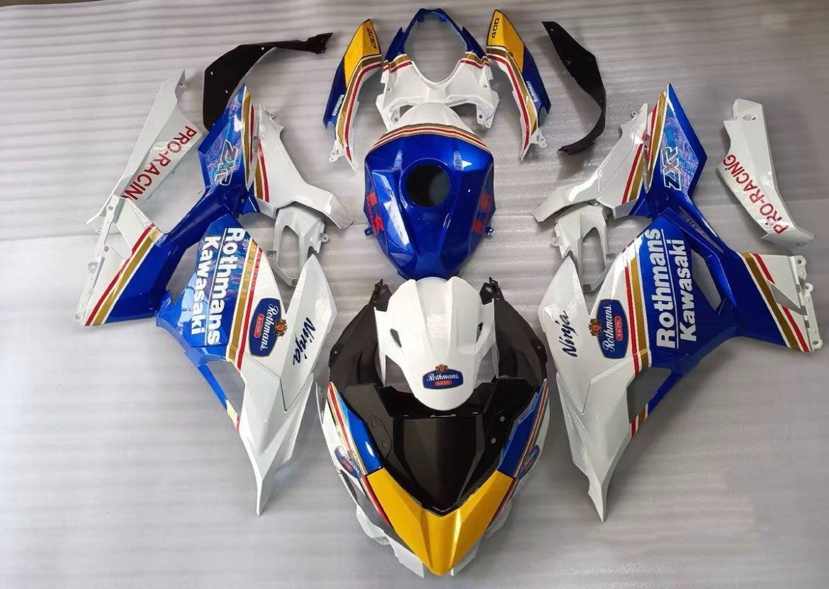 Amotopart Kawasaki EX400/Ninja400 2018-2023 Blue&Yellow Fairing Kit