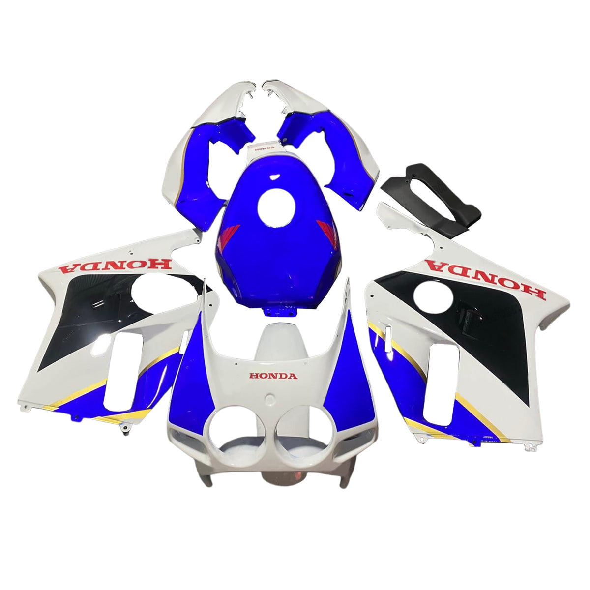 Amotopart 1988-1989 Honda CBR250RR MC19 Kit de carenado blanco negro azul