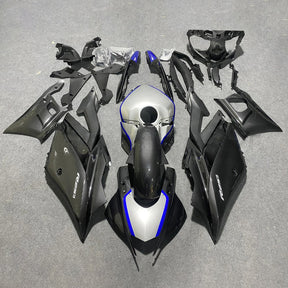 Amotopart 2019–2021 Yamaha YZF-R3 R25 Verkleidungssatz aus Karbonfaser, Schwarz/Silber