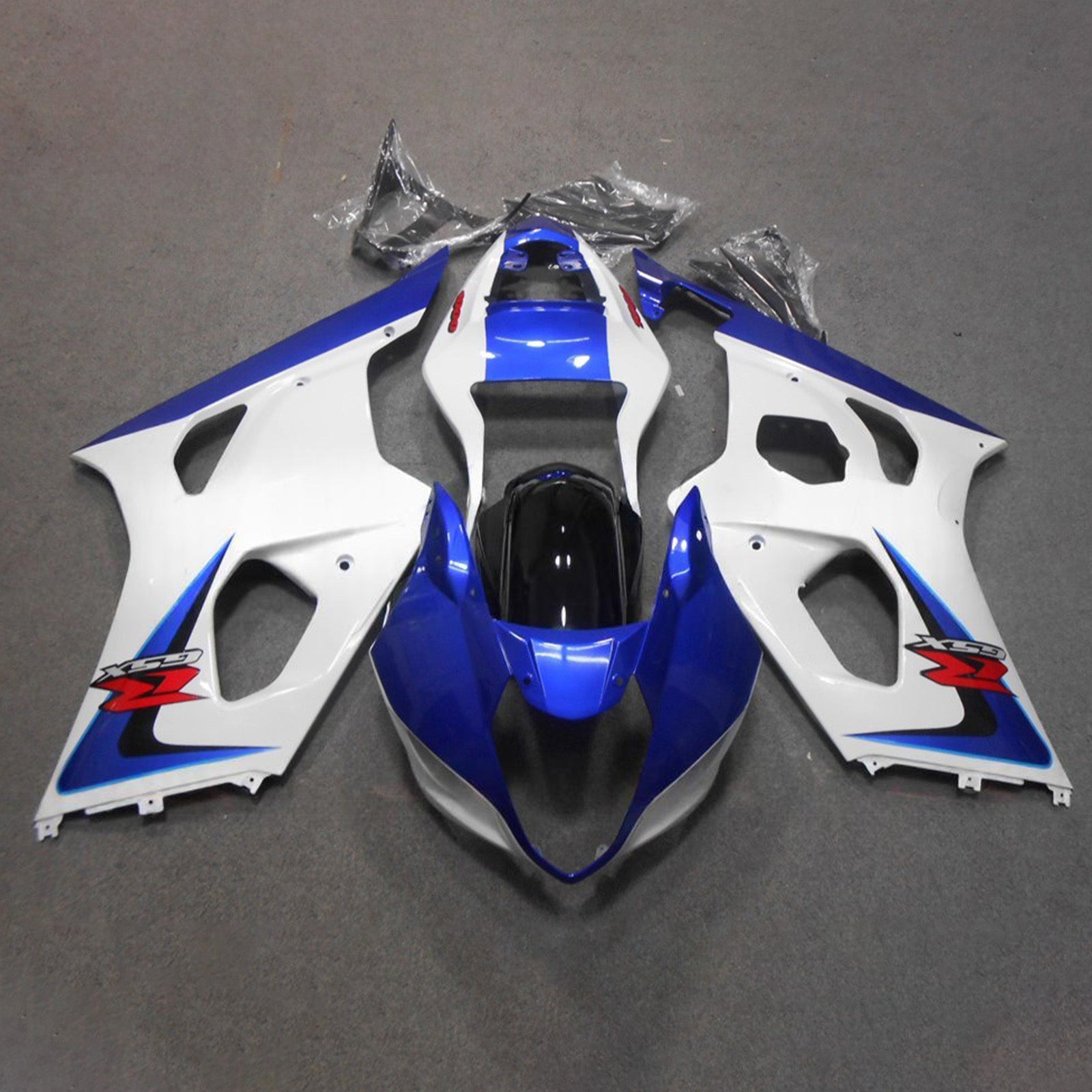 Amotopart 2000-2002 Suzuki GSXR1000 Blue White Fairing Kit