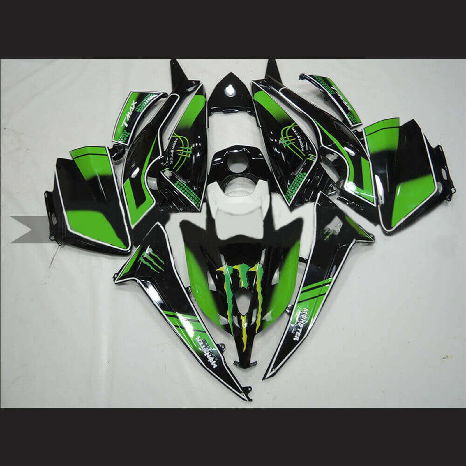 Amotopart 2012-2014 Yamaha T-Max TMAX530 Black&Green Fairing Kit