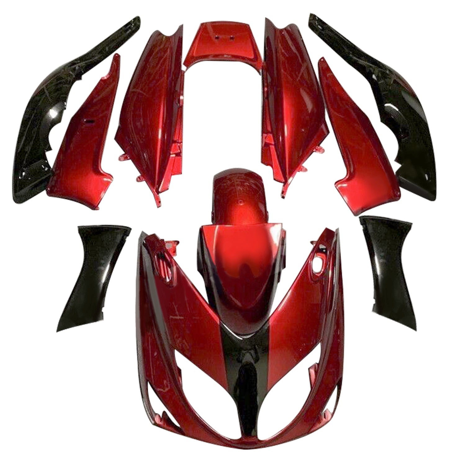 Kit de carénage Amotopart 2001-2007 Yamaha T-Max noir rouge