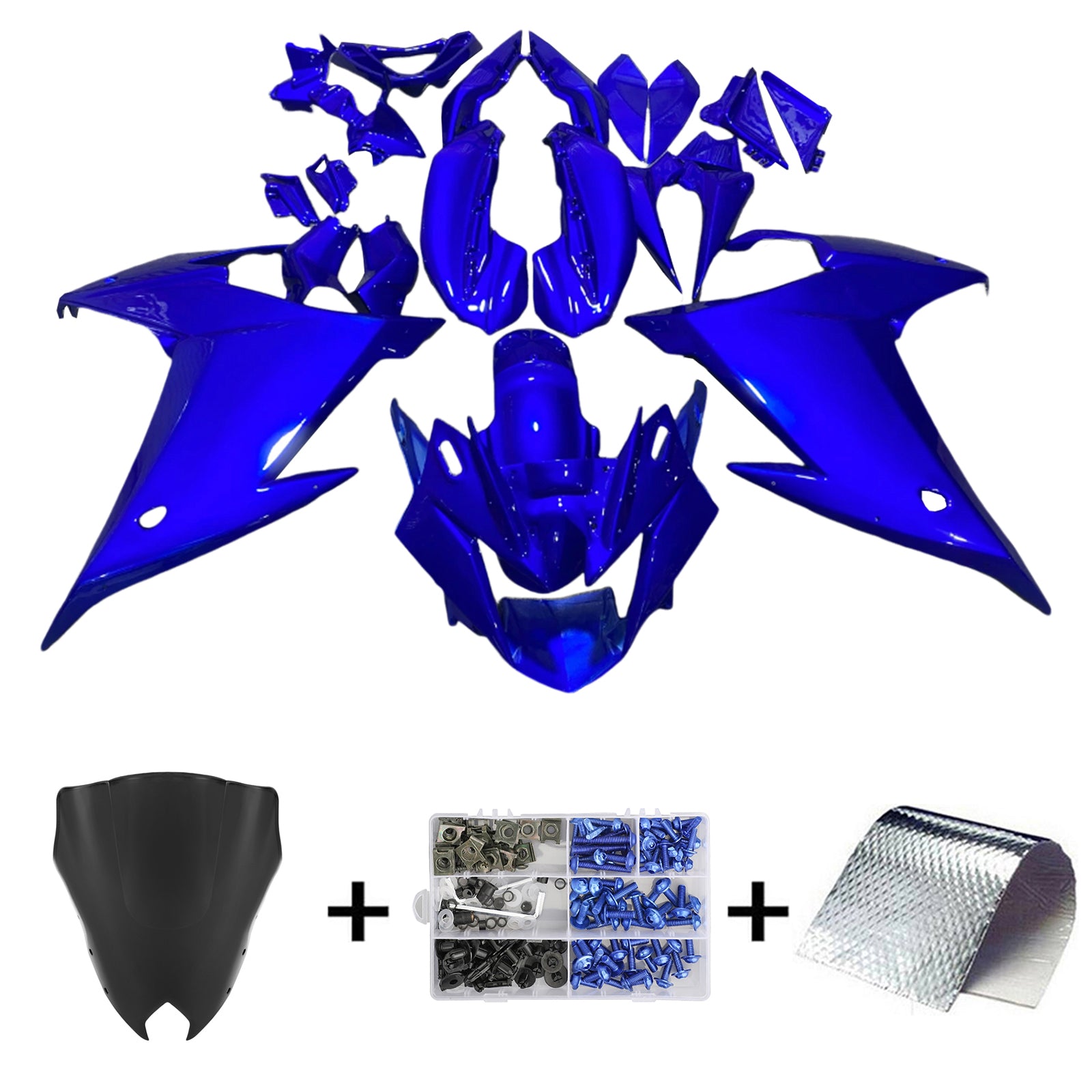 Amotopart 2009-2015 Yamaha FZ6R Kit de carenado azul