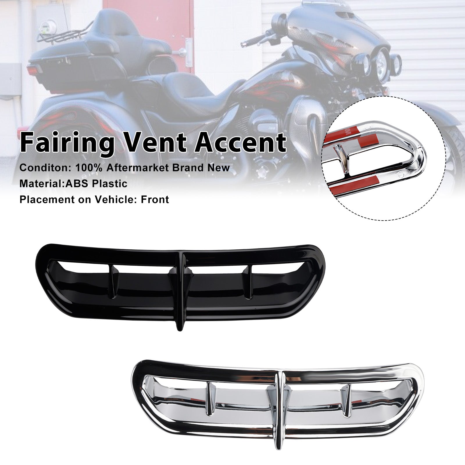 2014-2022 Touring Electra Street Trike Glide Ultra Fairing Vent Accent