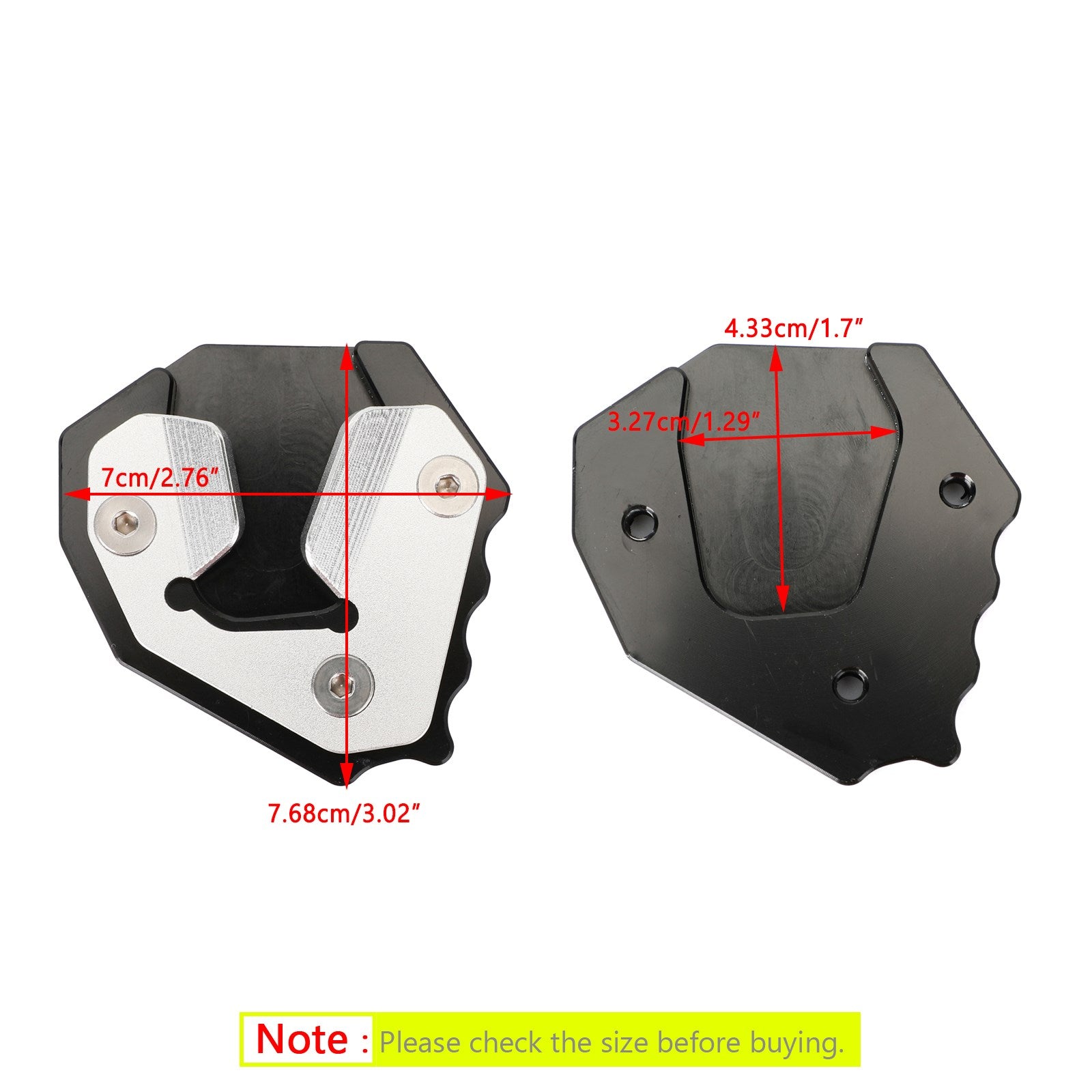 Cuscinetto ingranditore estensione supporto CNC per cavalletto laterale BMW S1000XR 2015-2017