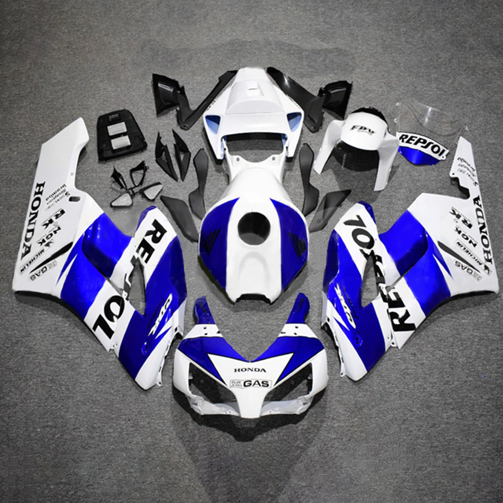 Amotopart 2004-2005 Honda CBR1000RR Kit de carénage Repsol bleu et blanc