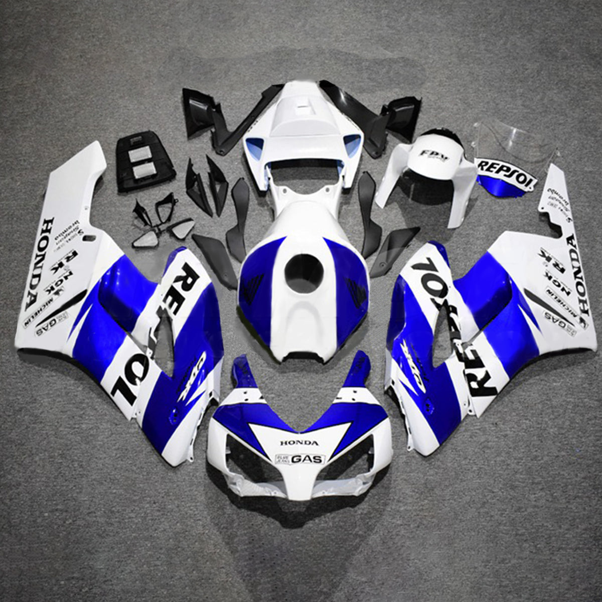 Amotopart 2004-2005 Honda CBR1000RR Kit de carenado Repsol azul y blanco