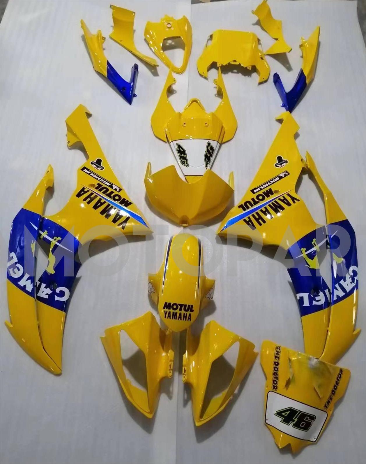 Amotopart 2008-2016 Yamaha YZF 600 R6 Yellow Blue Verkleidungskit