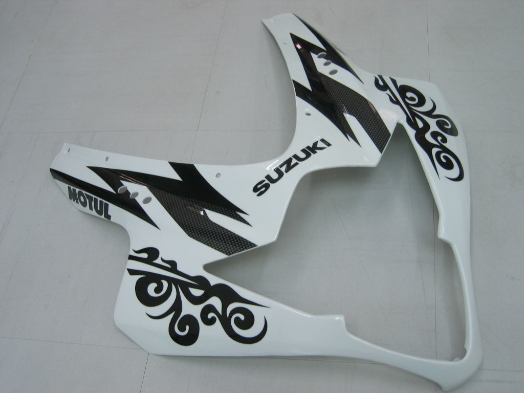 Amotopart 2005-2006 Suzuki GSXR1000 K5 White with Black Stripe Fairing Kit