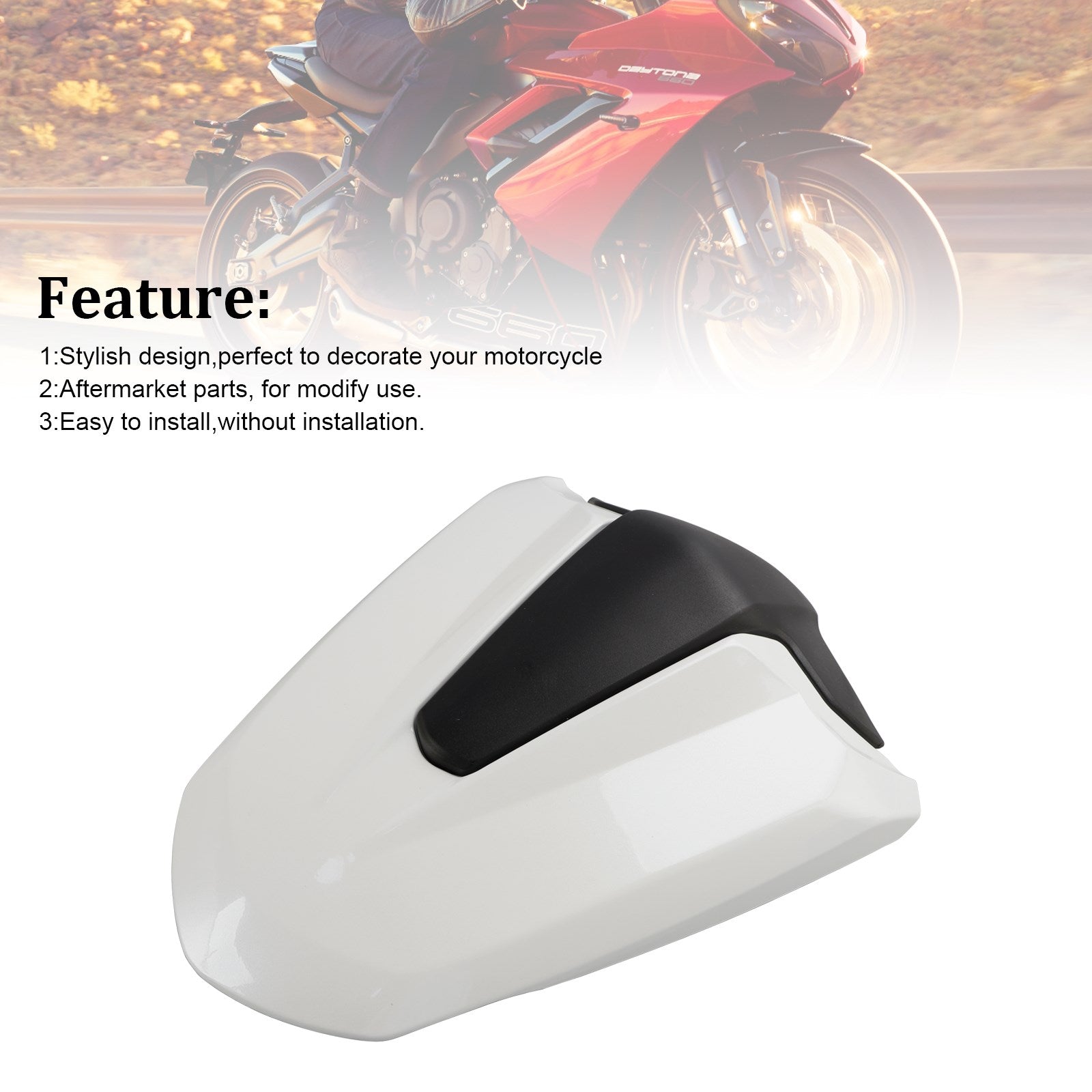 Couvre-Selle Arrière Pour Triumph Daytona 660 2024-2025 - Capot ABS, Design Sportif, Noir