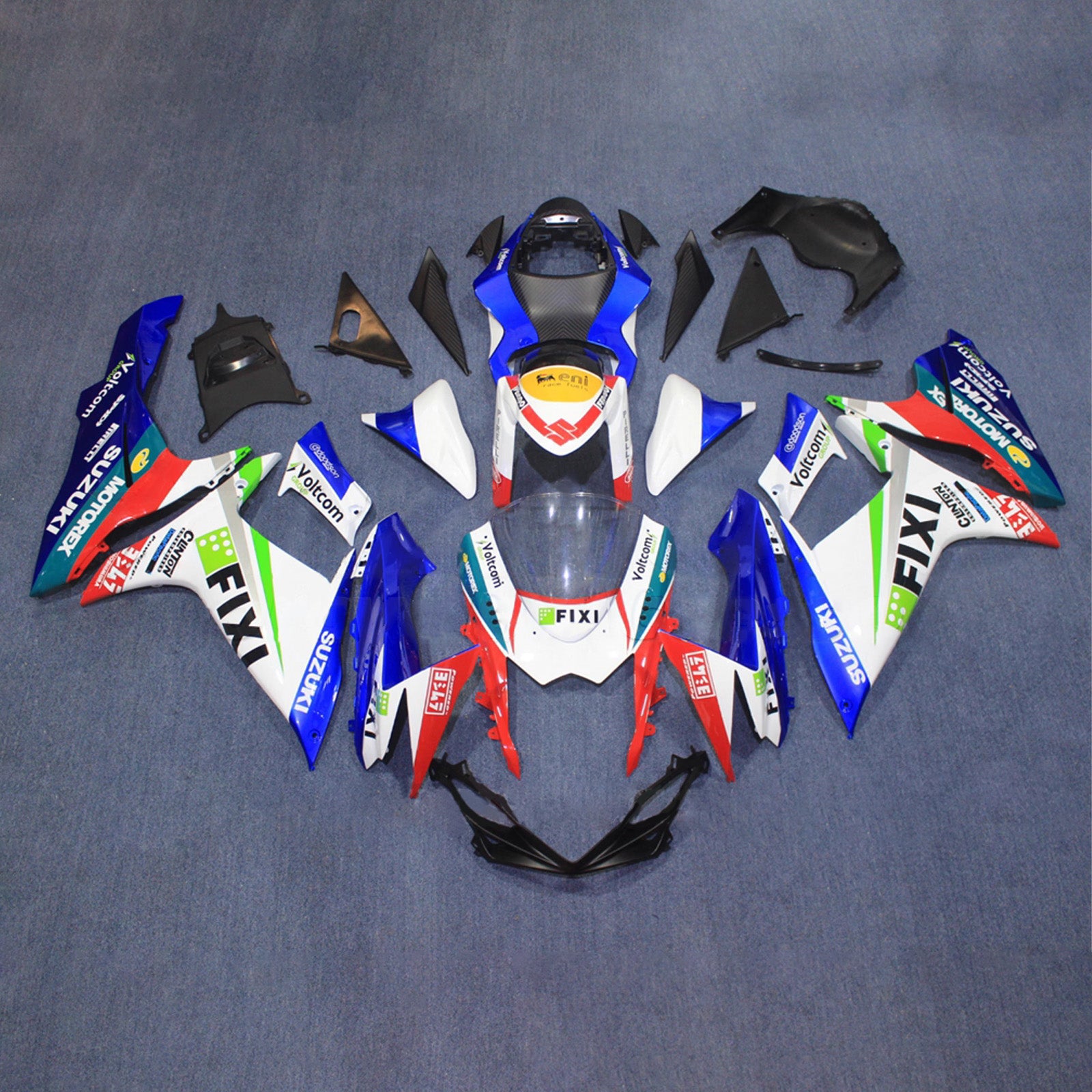 Amotopart 2011-2026 Suzuki GSXR 600/750 Blue White Red Fairing Kit