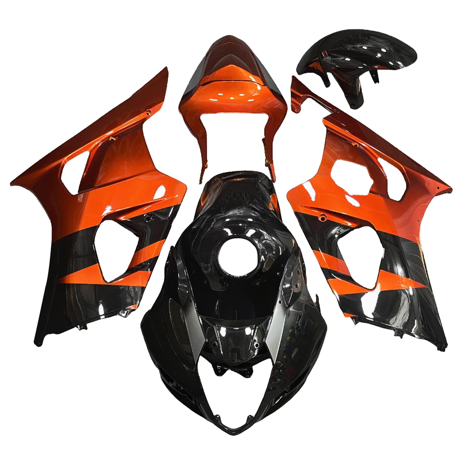 Amotopart 2003-2004 Suzuki GSXR1000 Black Orange Fairing Kit