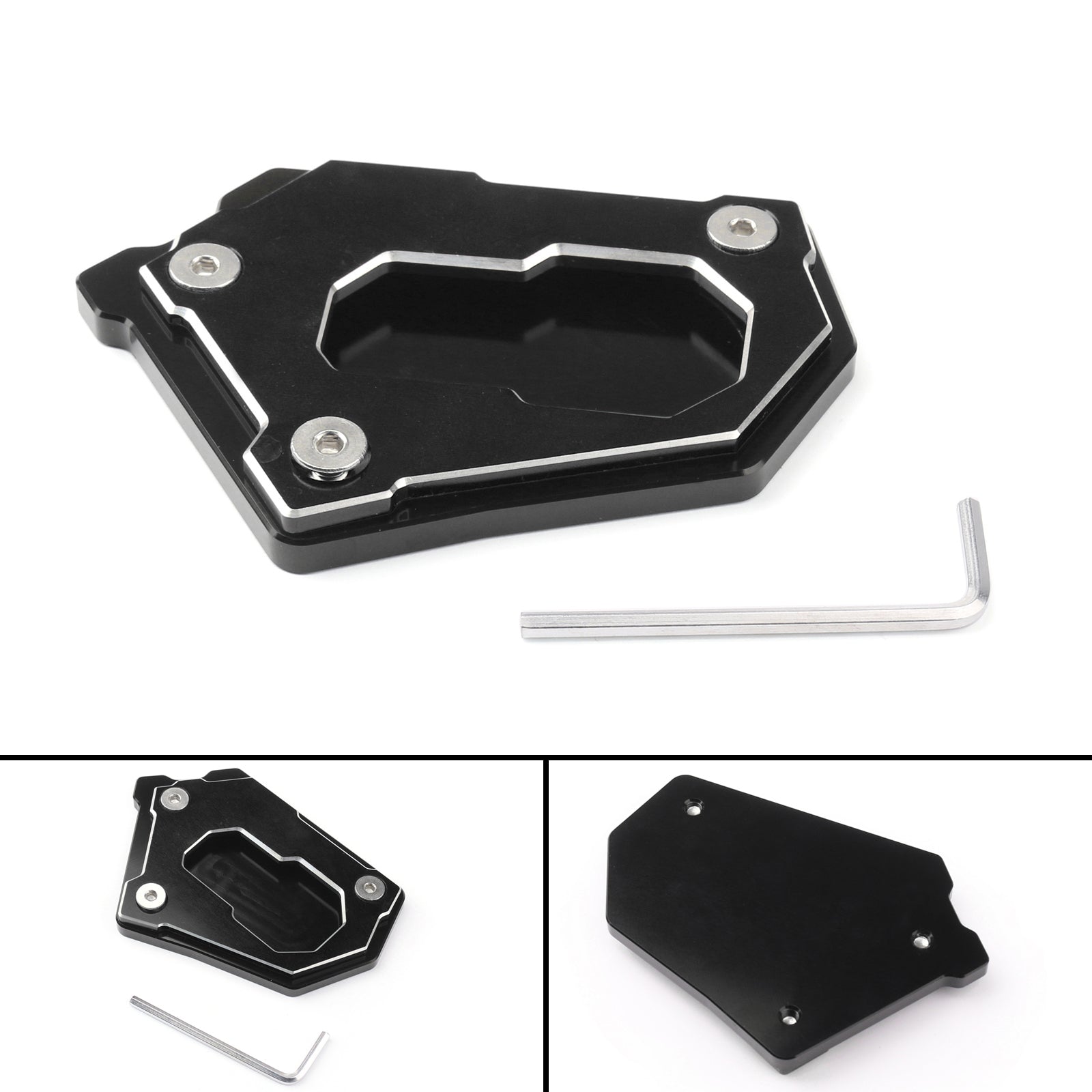 Kickstand Side Stand Enlarge Extension Plate For BMW R1200 GS Adv 14-16 Black