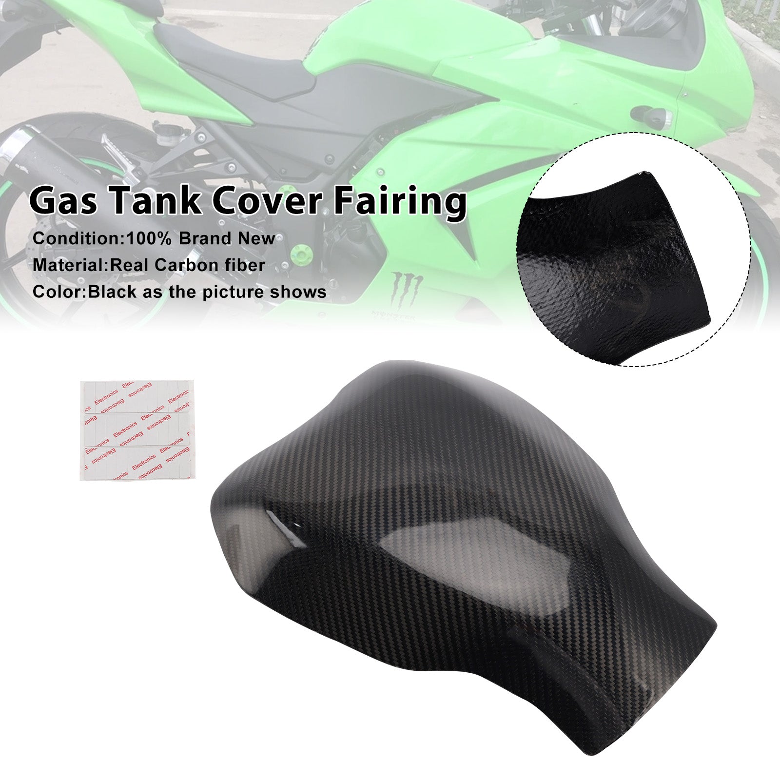 Kawasaki Ninja 250 EX250 08-12 Real Carbon Fiber Tank Cover Fairing